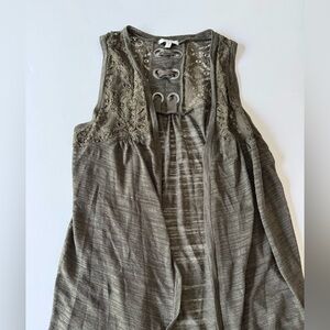 Maurices Green Sleeveless Lace-Up Tank Top Vest Size L